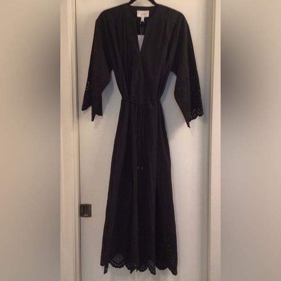 CLEOBELLA/.Vida Black Eyelet Hem Midi Dress - Sz S NWT - Picture 2 of 16